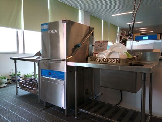 China Stainless Steel  Hood type dishwasher ECO-F1 , Industrial Commercial Dishwasher supplier