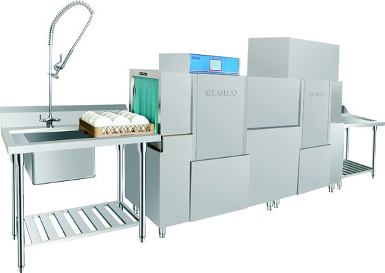 China Stationary Rack Dishwasher  1900H 2600W 750D Dispenser inside for Staff canteens supplier