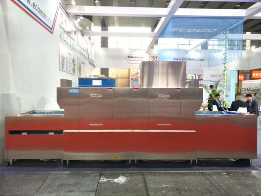 China 21KW/57KW  Central kitchen  usage Long chain dishwasher ECO-L470PH Dispenser inside supplier