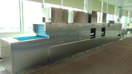 China Electrical Flight Type Dishwashing Machine , Large Commercial Heavy Duty Dishwasher supplier