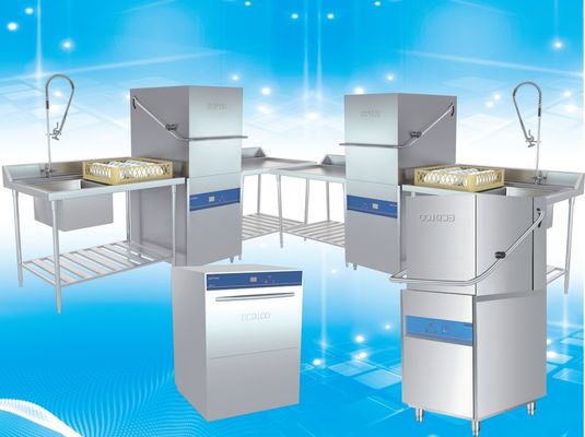 China High Speed Hood Type Dishwasher For Restaurant Easy Operation 107KG supplier