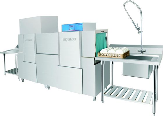 China Stainless Steel Rack conveyor dishwasher ECO-M260PH 20KW / 56KW for Restaurant supplier