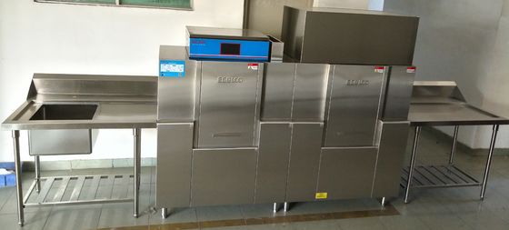 China 0.2kw Commercial Dishwashing Machine , Rack Type Dishwasher 380Kg Weight supplier