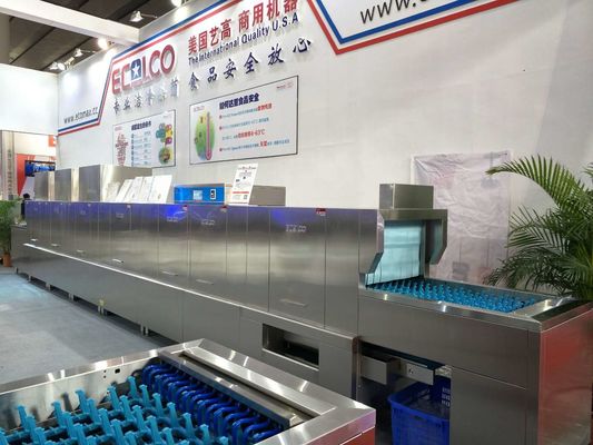 China 56KW / 92KW Stainless Steel Commercial Dishwasher 1900H 9600 W850D for Restaurants supplier