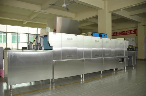 China Stainless Steel Flight Type Dishwasher 35KW / 71KW for Restaurants supplier