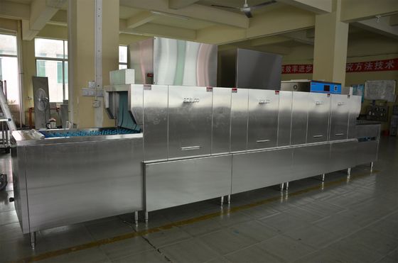 China Dispenser inside  Stainless Steel Long chain dishwasher ECO-L580P2H2 for Central kitchen supplier