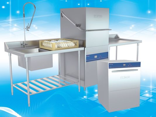 China 6.5KW High Temperature Commercial Dishwasher / Commercial Under Sink Dishwasher supplier