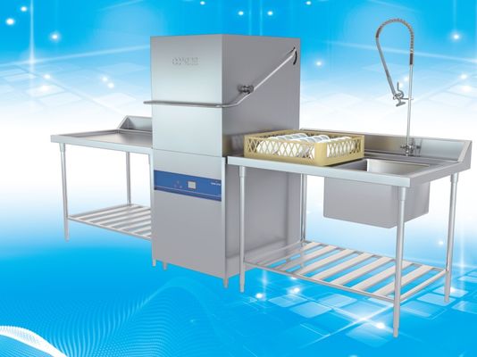 China Stable Performance Hood Type Dishwasher With Automatic Clearning Function supplier